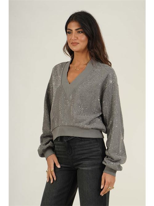 Felpa Callion con crystalli Twenty Fourhaitch | CALLIONGRIGIO